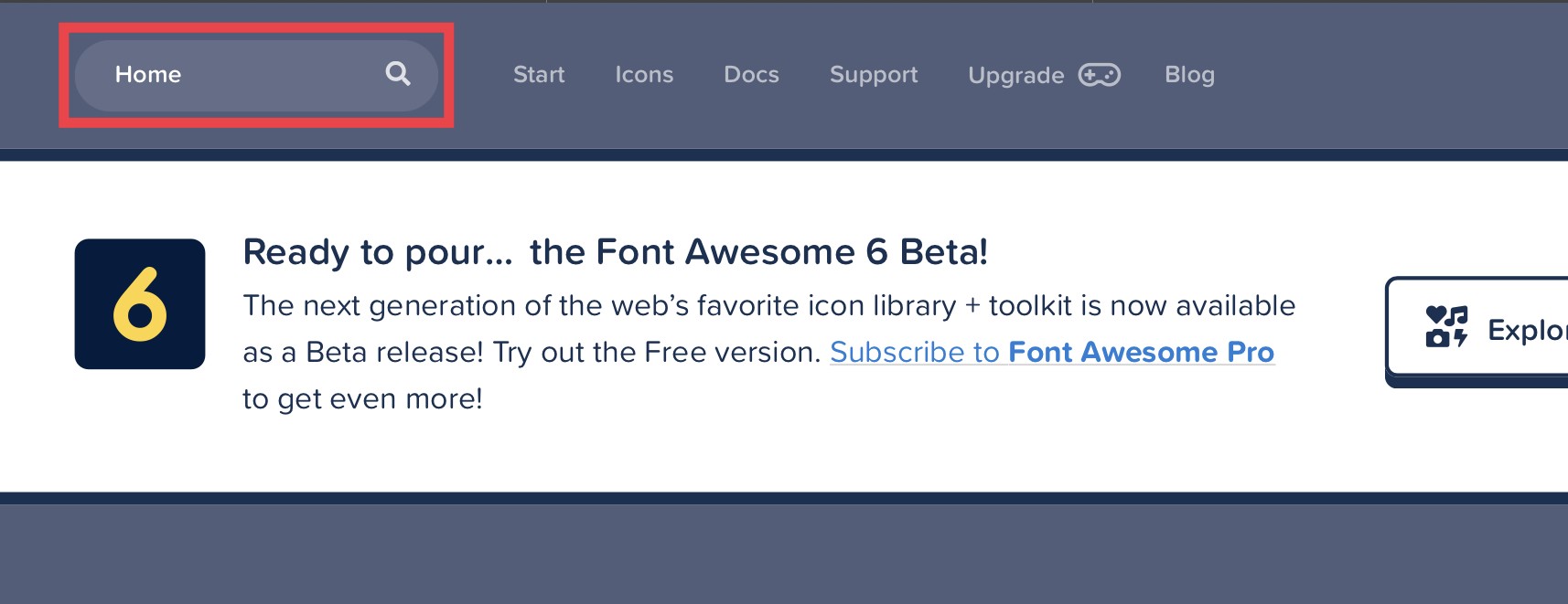 Fontawesome home
